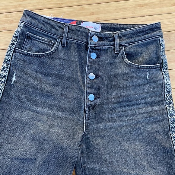 Sundry for Anthropologie Gray Cheetah Stripe Jeans - Picture 4 of 10